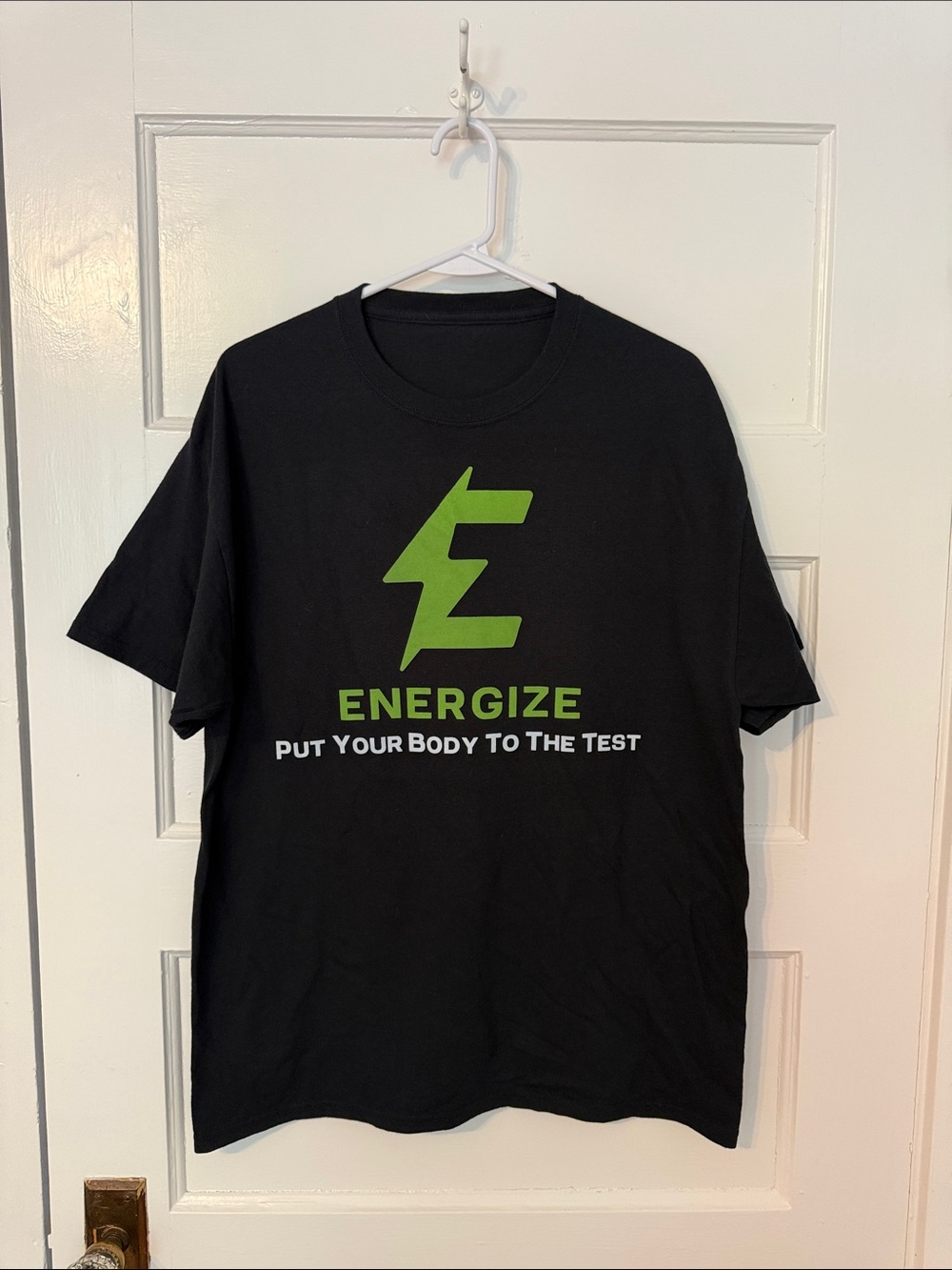 Energie Black Short-Sleeve Tee with Green Logo
